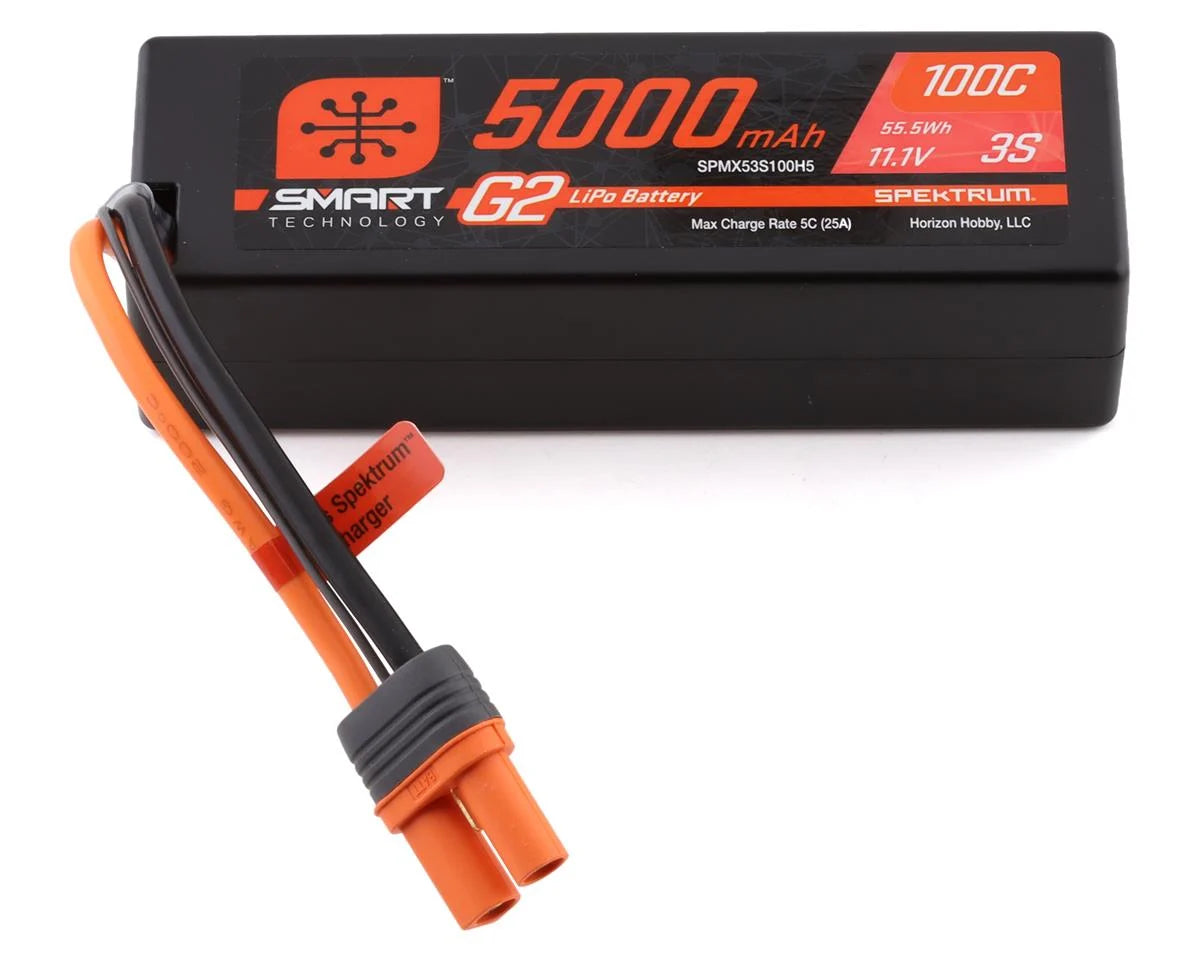 Spektrum RC 3S Smart G2 LiPo 100C Battery Pack (11.1V/5000mAh) w/IC5 Connector SPMX53S100H5