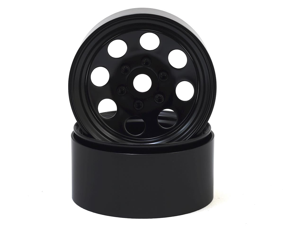 SSD RC 8 Hole 1.9"" Steel Beadlock Wheels (Black) SSD00268