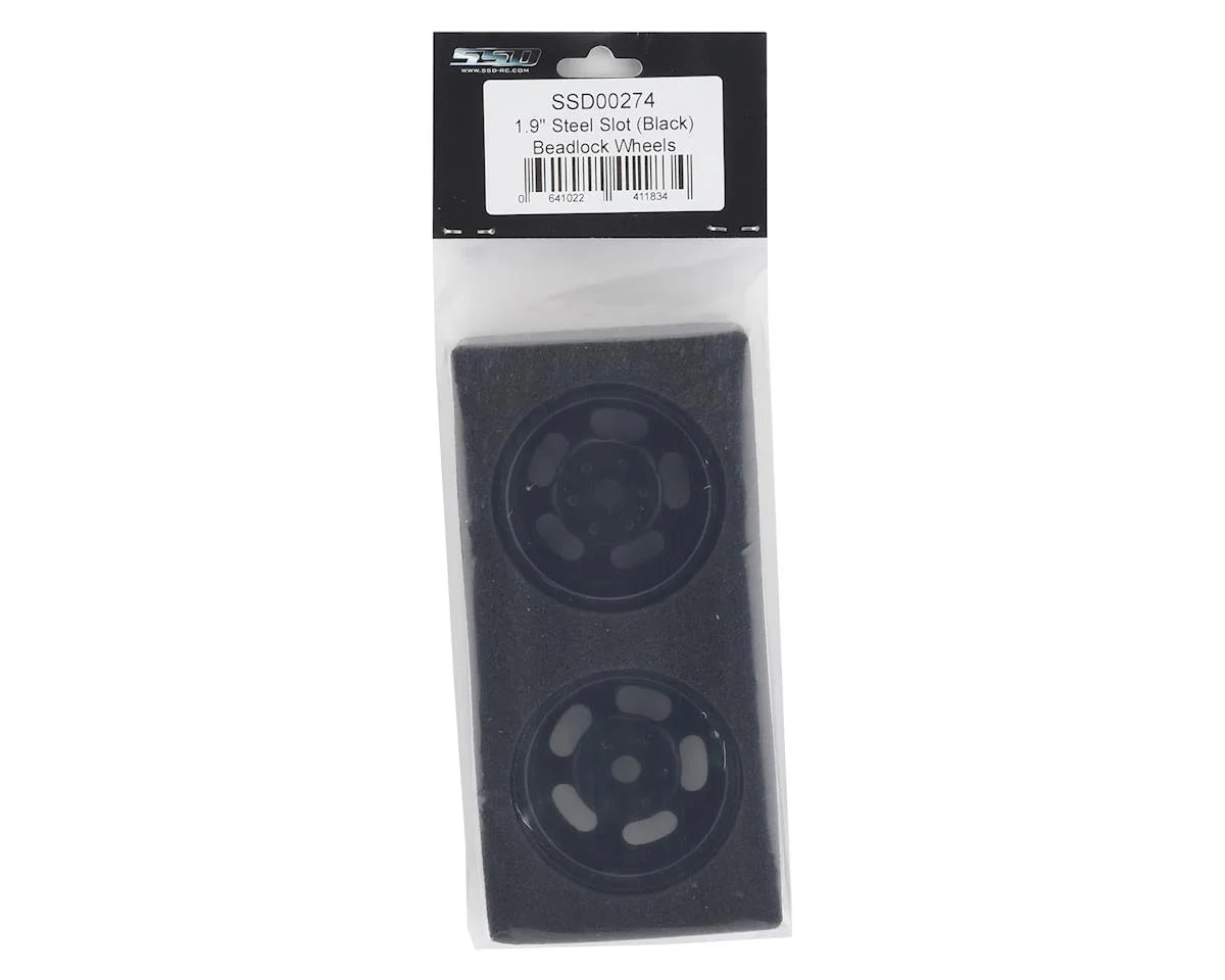 SSD RC Slot 1.9"" Steel Beadlock Wheels (Black) SSD00274