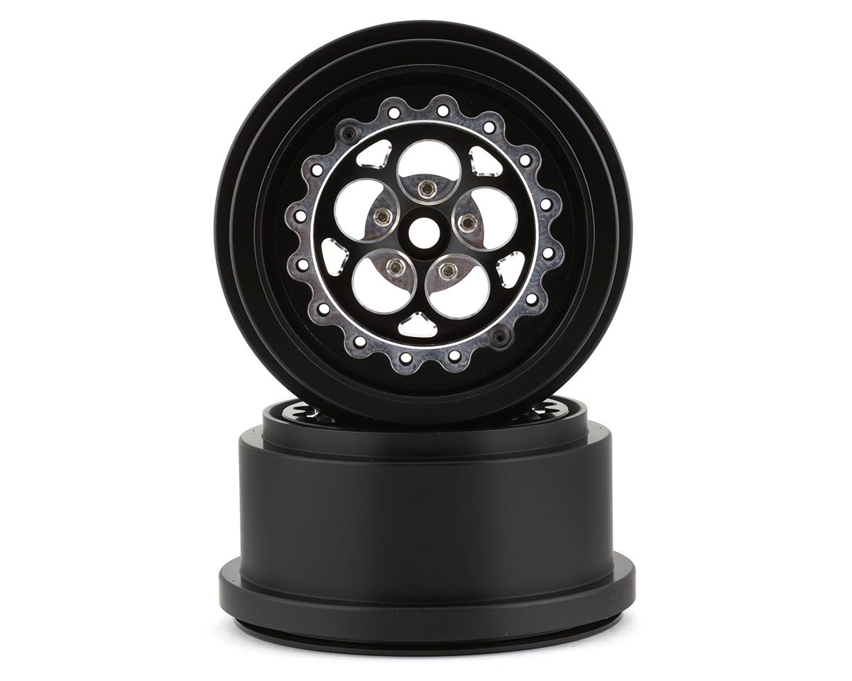 SSD RC 5 Hole Lightweight Aluminum Drag Racing Beadlock Wheels (Black) (2) (2.2/3.0")  SSD00523