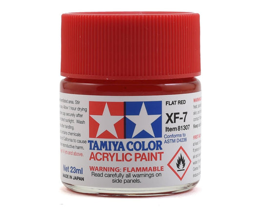 Tamiya XF-7 Flat Red Acrylic Paint (23ml) TAM81307