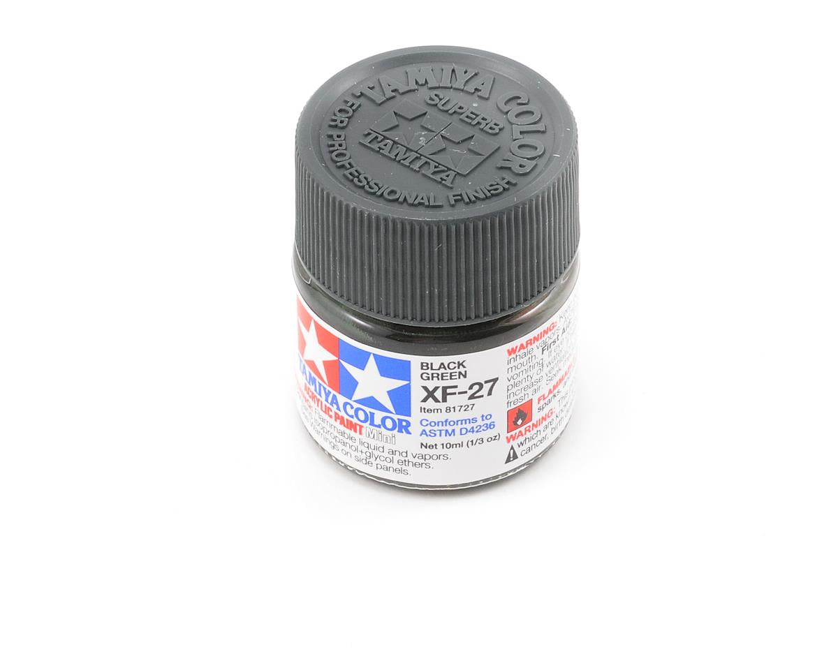 Tamiya XF-27 Flat Black Green Acrylic Paint (10ml) TAM81727