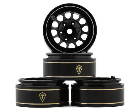Treal Hobby Type I 1.0" Classic 12-Spoke Beadlock Wheels (Black) (4) (27.2g) TLHTSCX24-240