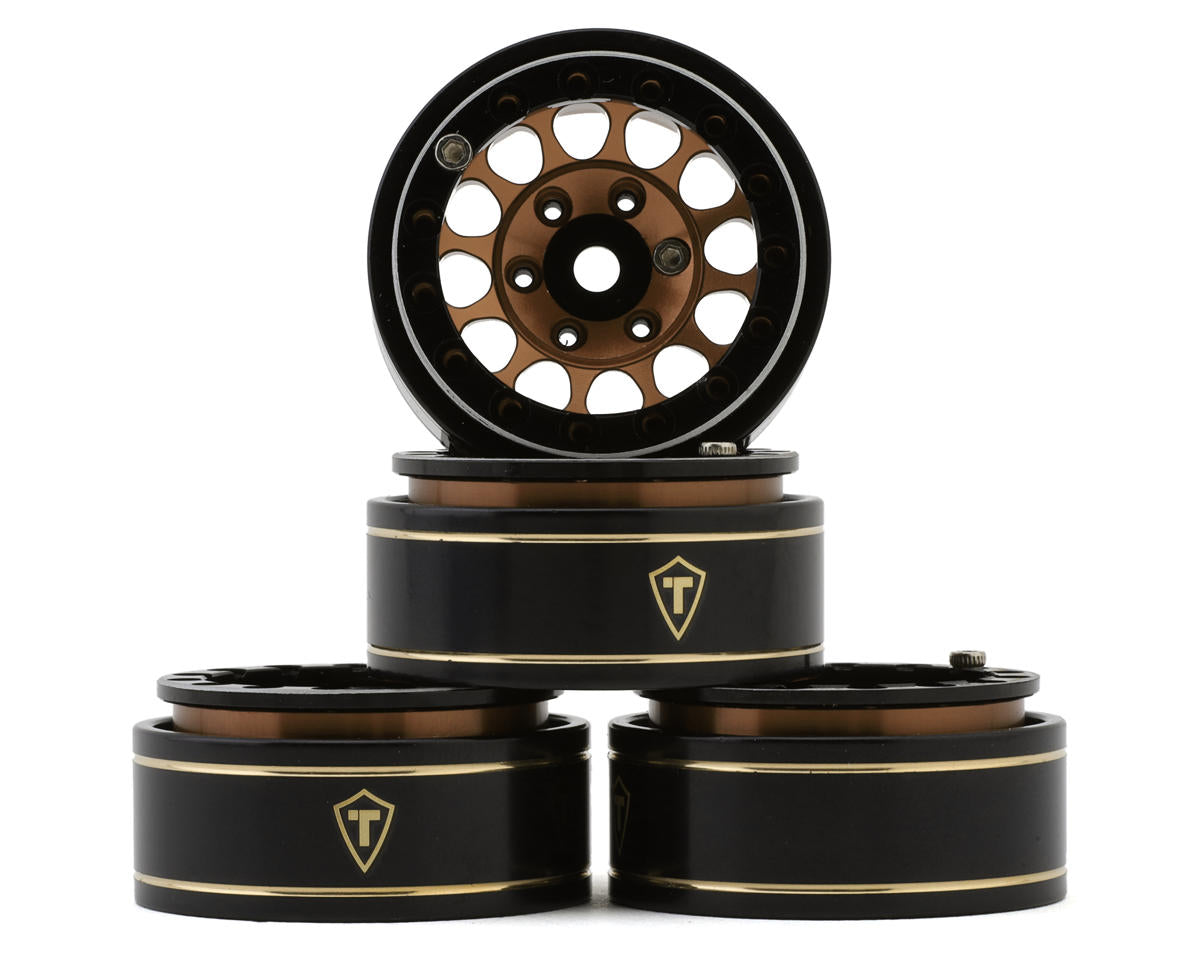 Treal Hobby Type I 1.0" Classic 12-Spoke Beadlock Wheels (Bronze) (4) (27.2g) TLHTSCX24-242