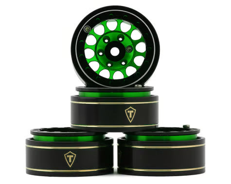 Treal Hobby Type I 1.0" Classic 12-Spoke Beadlock Wheels (GREEN) (4) (27.2g) TLHTSCX24-243