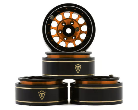 Treal Hobby Type I 1.0" Classic 12-Spoke Beadlock Wheels (Orange) (4) (27.2g) TLHTSCX24-244