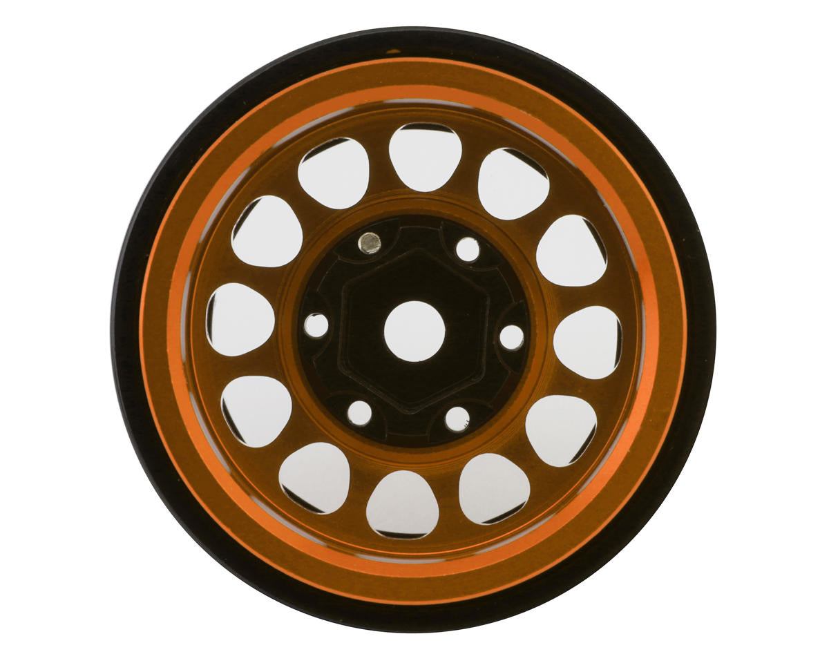 Treal Hobby Type I 1.0" Classic 12-Spoke Beadlock Wheels (Orange) (4) (27.2g) TLHTSCX24-244
