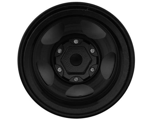 Treal Hobby Type B 1.0" 5-Spoke Beadlock Wheels (Black/Black) (4) (22.4g) TLHTSCX24-44