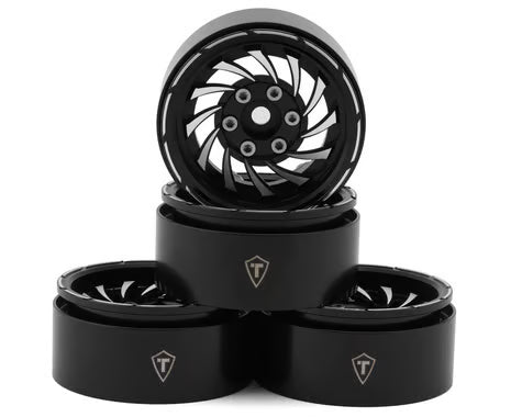 Treal Hobby Cyclone 1.9" Aluminum Beadlock Wheels (Black) (4) (122.5g) TLHTWHEEL-179