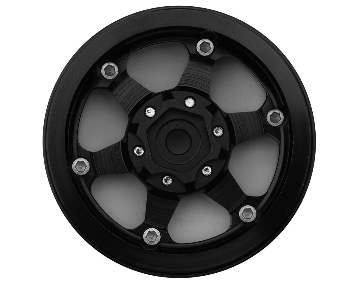 Treal Hobby Type H 1.9" 6-Spoke Beadlock Wheels (Black) (4) TLHTWHEEL-68