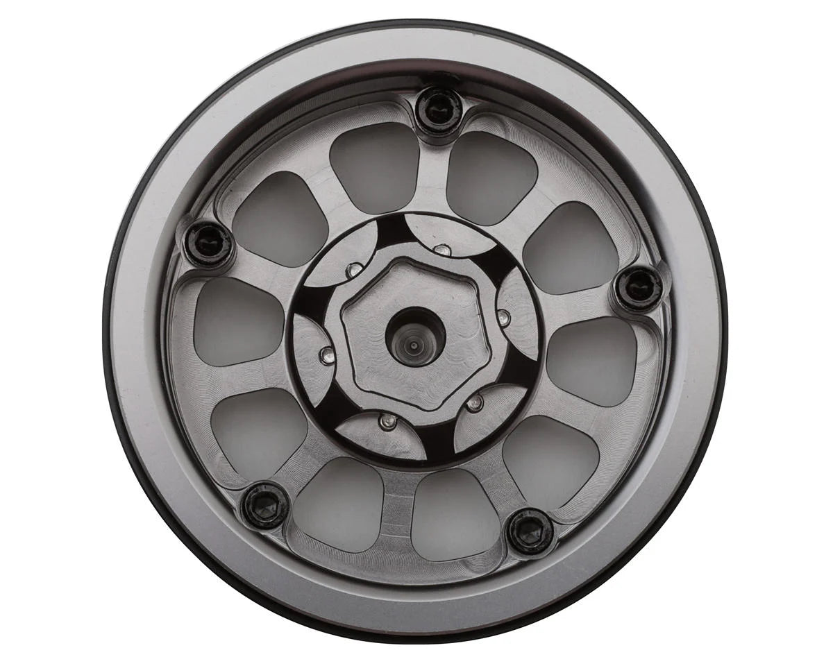 Treal Hobby Type V2 1.9" Beadlock Wheels (Black/Silver) (4) TLHTWHEELS-04