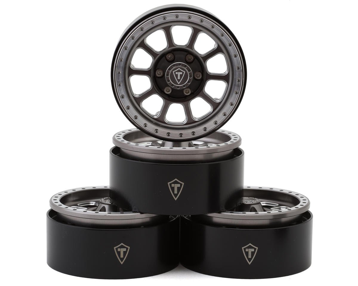 Treal Hobby Type V2 1.9" 10-Spoke Beadlock Wheels (Titanium/Silver)  TLHTWHEELS-07(4)
