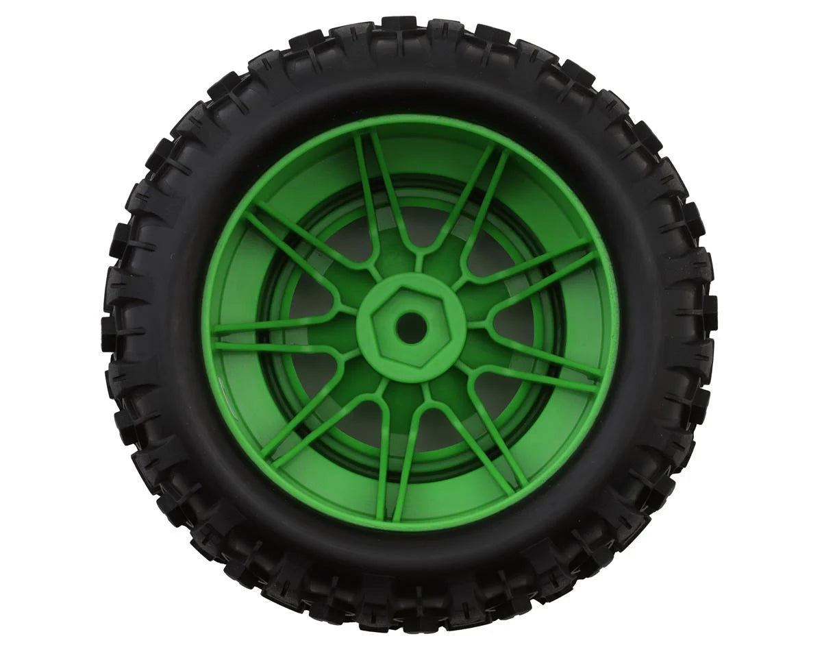 Traxxas Mini Maxx® Sledgehammer Rear Pre-Mounted Tires (Green) (2) 10770-GRN