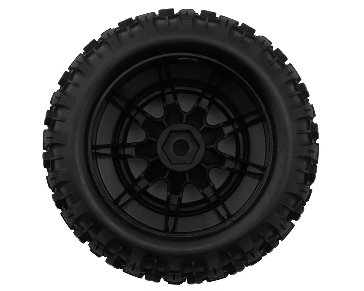 Traxxas Mini Maxx® Sledgehammer Front Pre-Mounted Tires (Black) (2) 10771-STBLK