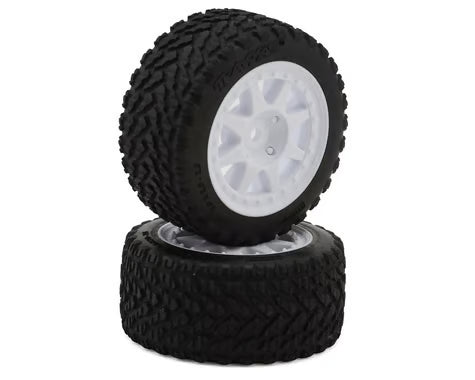 Traxxas Mini Rally Pre-Mounted Tires (White) (2) (Hard) 10872-WHT