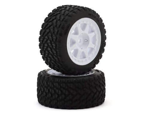 Traxxas Mini Rally Pre-Mounted Tires (White) (2) (Soft) 10873-WHT