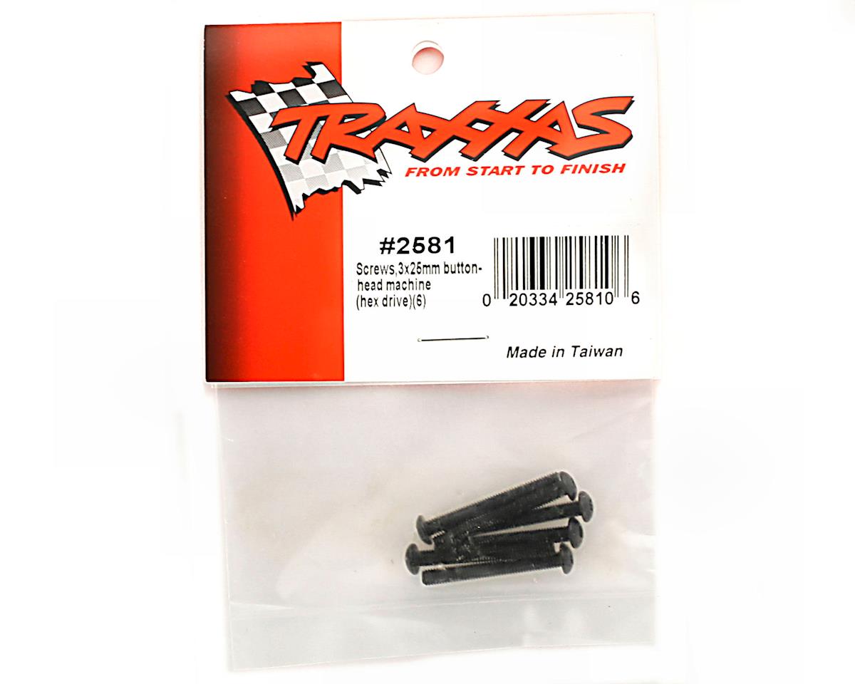 Traxxas 3x25mm Button Head Machine Screws (6) 2581