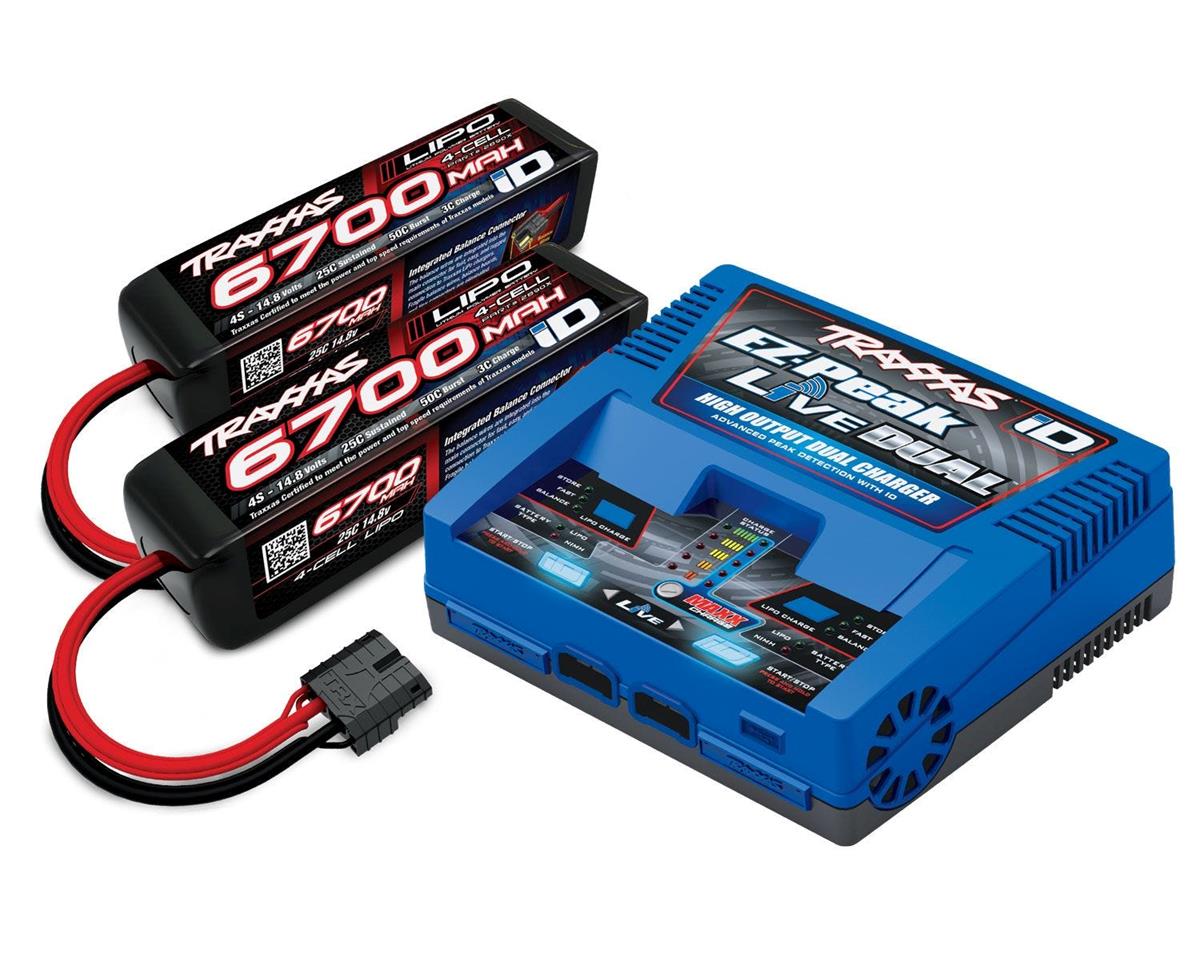 Traxxas EZ-Peak Live 4S "Completer Pack" Multi-Chemistry Battery Charger w/Two Power Cell 4S Batteries (6700mAh) 2997