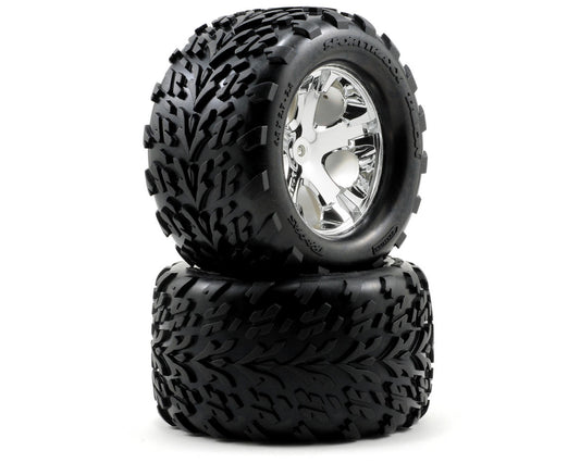 Traxxas Talon Rear Tires w/All-Star Wheels (2) (Chrome) 3668