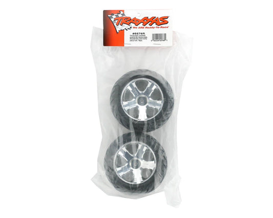 Traxxas Anaconda Tires w/All-Star Rear Wheels (2) (Jato) (Chrome) (Standard) 5576R