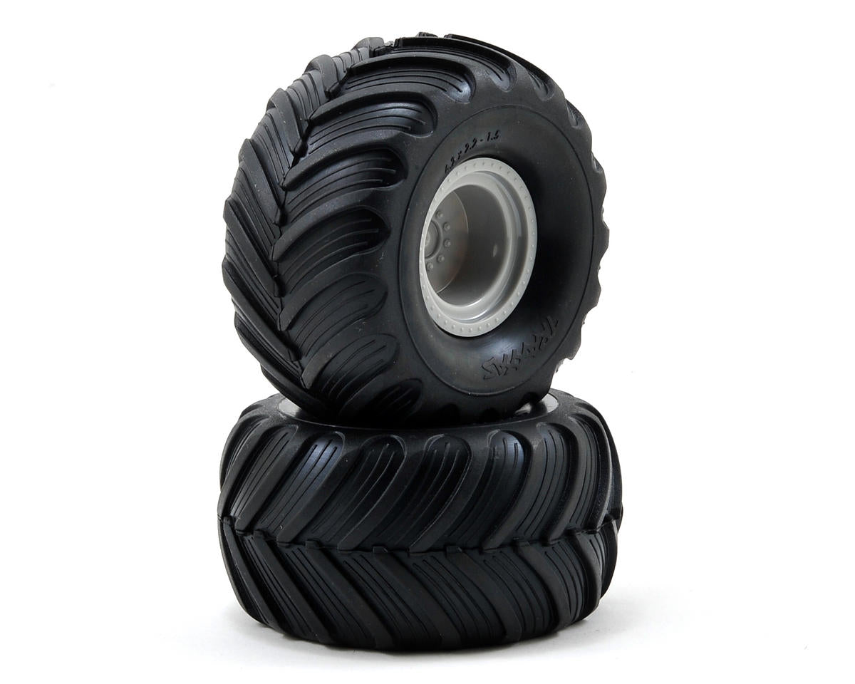 Traxxas 1/16 Monster Jam Replica Pre-Mounted Tire & Wheel Set (2) (Gray) 7265