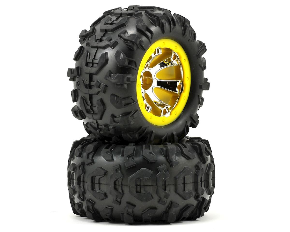 Traxxas Pre-Mounted Canyon AT Tires w/Geode Beadlock Style Wheels (2) (Chrome/Yellow) 7276