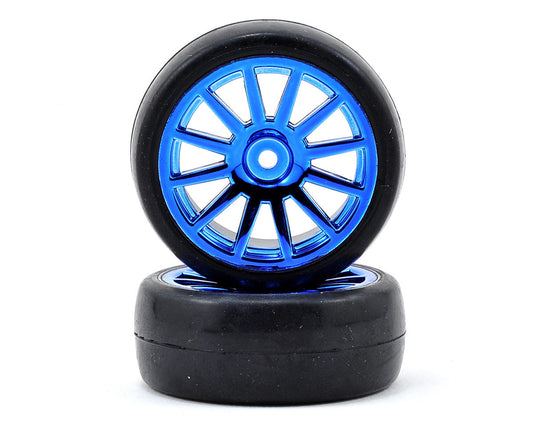 Traxxas LaTrax Pre-Mounted Slick Tires & 12-Spoke Wheels (Blue Chrome) (2) 7573r