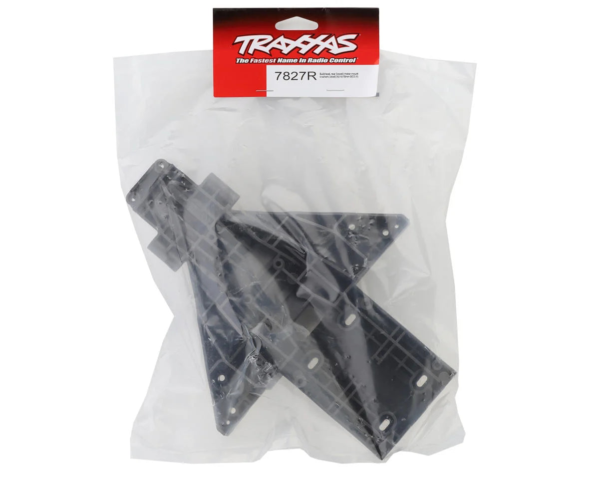 Traxxas XRT Rear Lower Bulkhead 7827R packaged in a clear plastic bag with a red and white label on top.