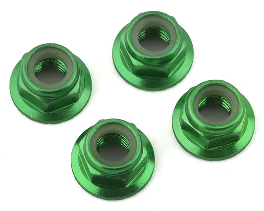 Traxxas 5mm Aluminum Flanged Nylon Locking Nuts (Green) (4) 8447g