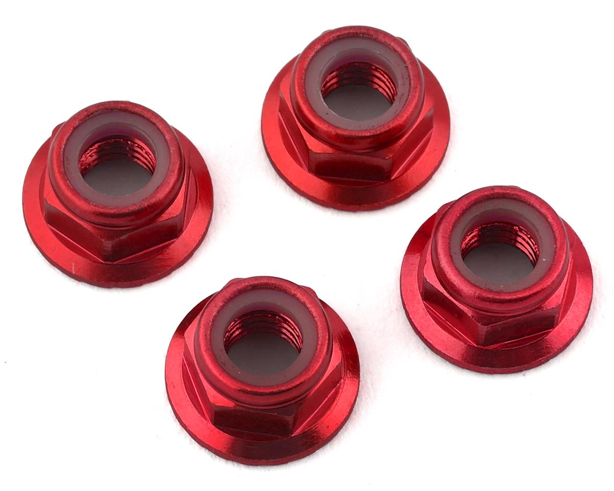 Traxxas 5mm Aluminum Flanged Nylon Locking Nuts (Red) (4) 8447r