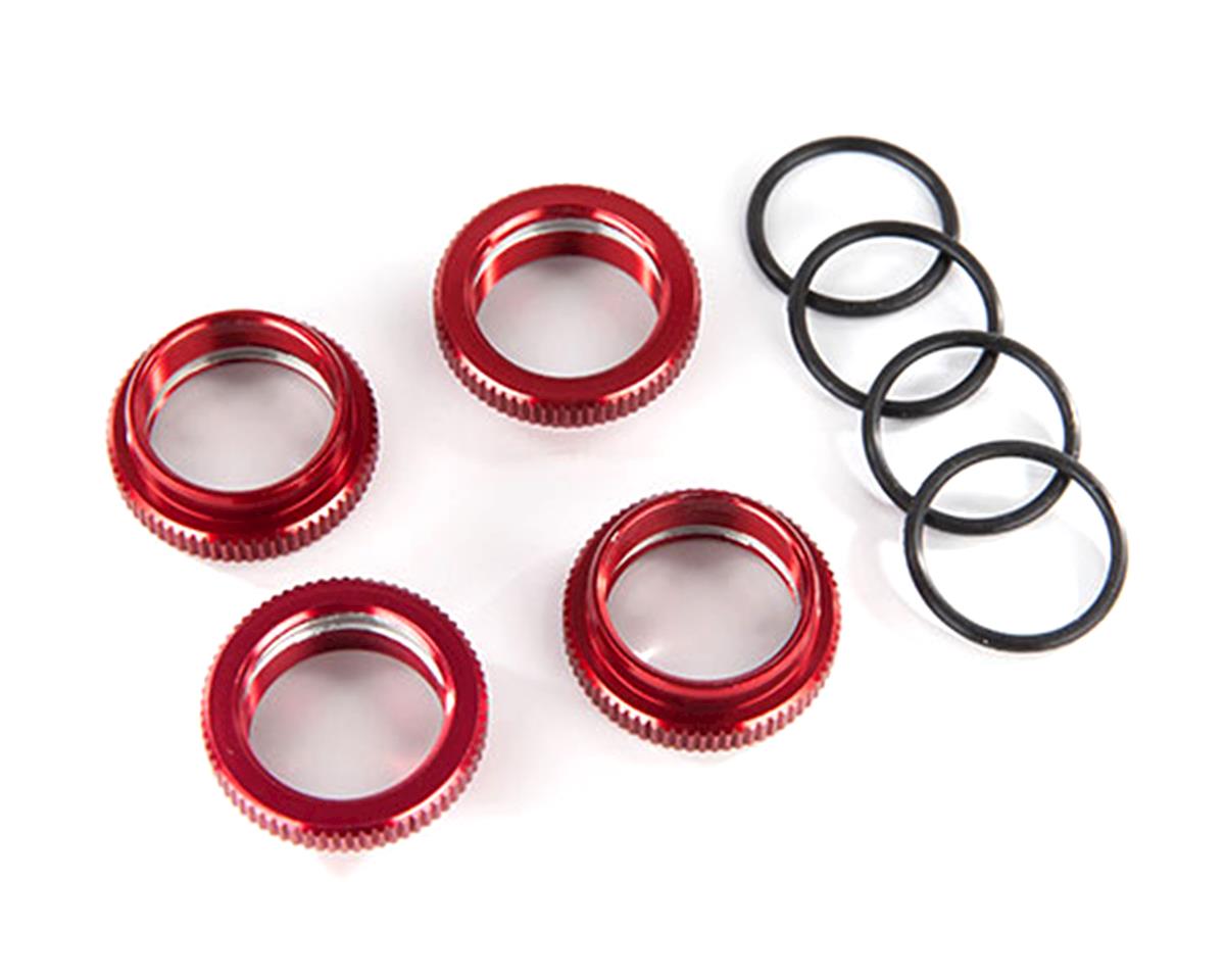 Traxxas GT-Maxx Aluminum Spring Retainer (Red) (4) 8968R