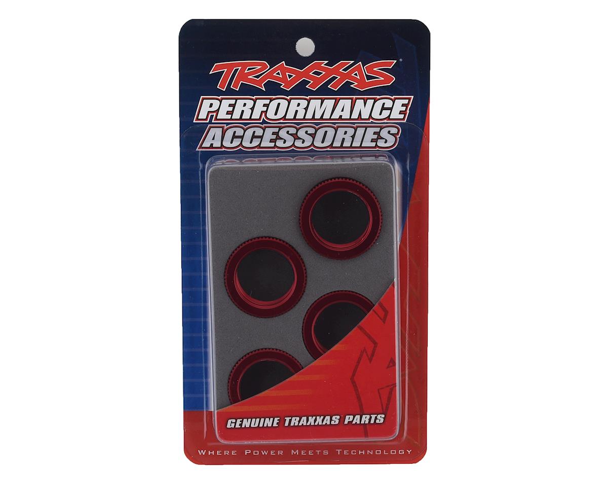 Traxxas GT-Maxx Aluminum Spring Retainer (Red) (4) 8968R