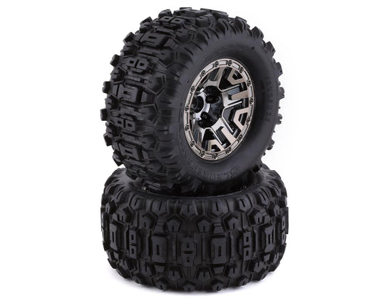 Traxxas Sledgehammer 2.8" Pre-Mounted Tires (2) (Black Chrome) 9072