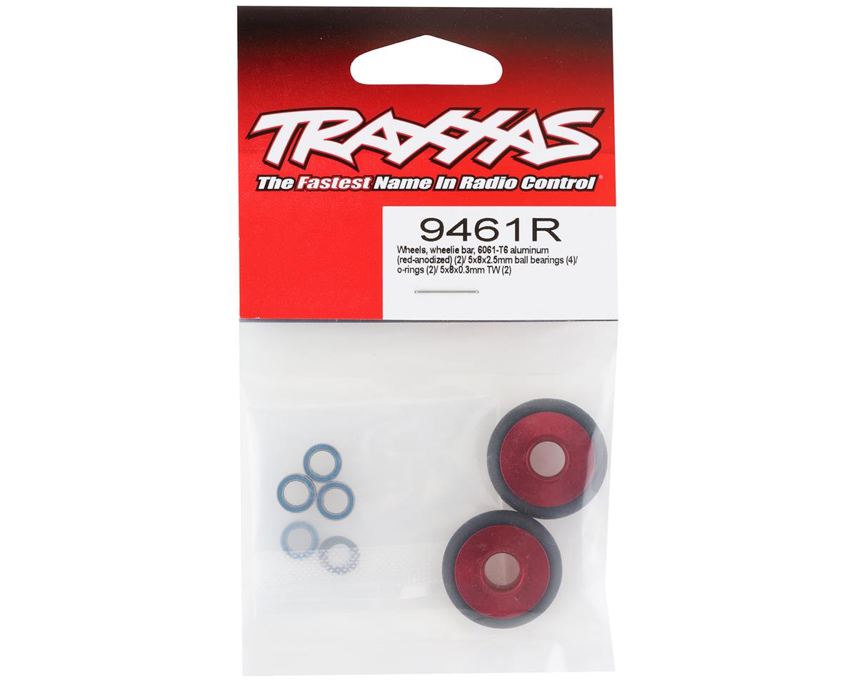 Traxxas Bandit/Rustler/Stampede 2WD Aluminum Wheelie Bar Wheels (Red) (2) 9461R