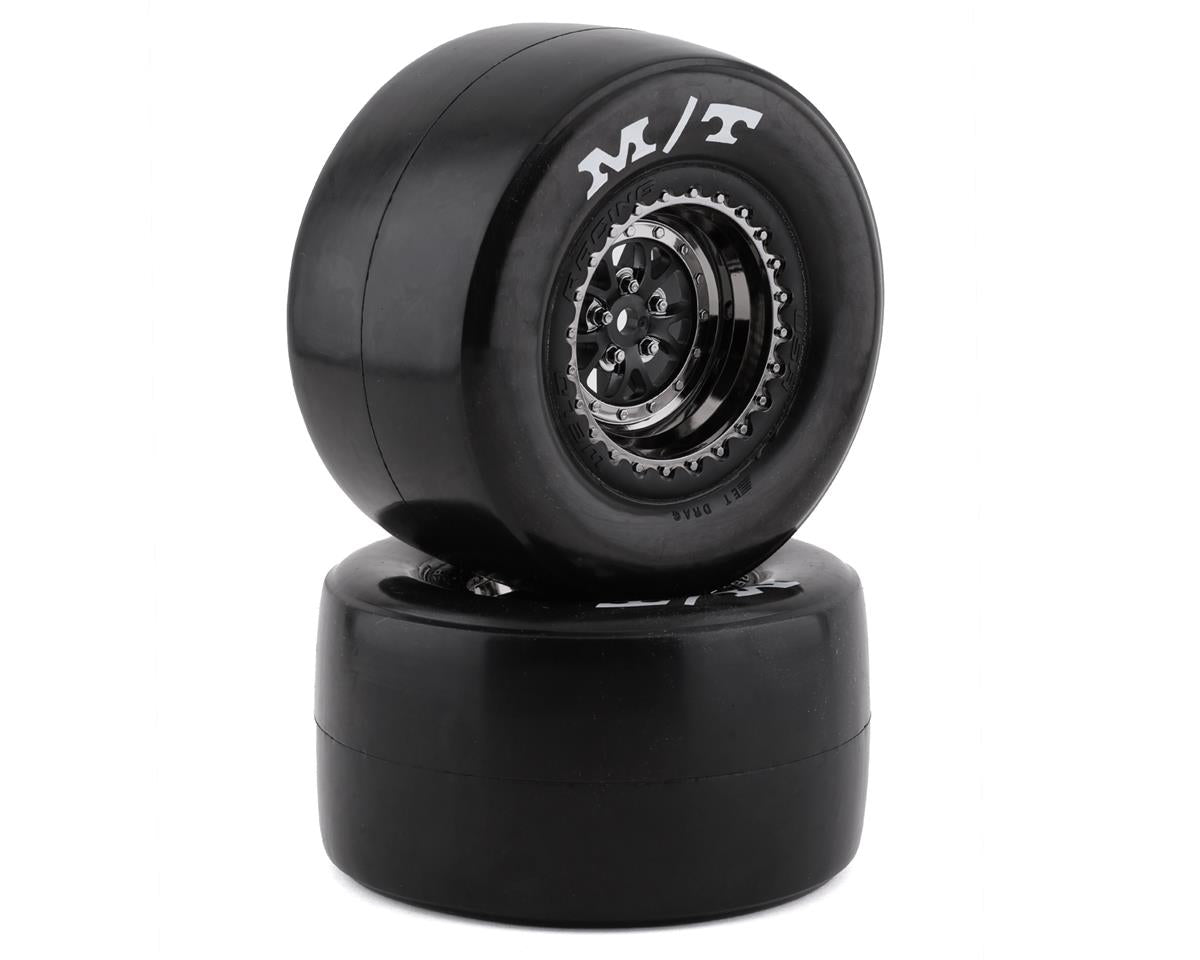 Traxxas Drag Slash Rear Pre-Mounted Tires & Weld Wheels (Black Chrome) (2) 9475X