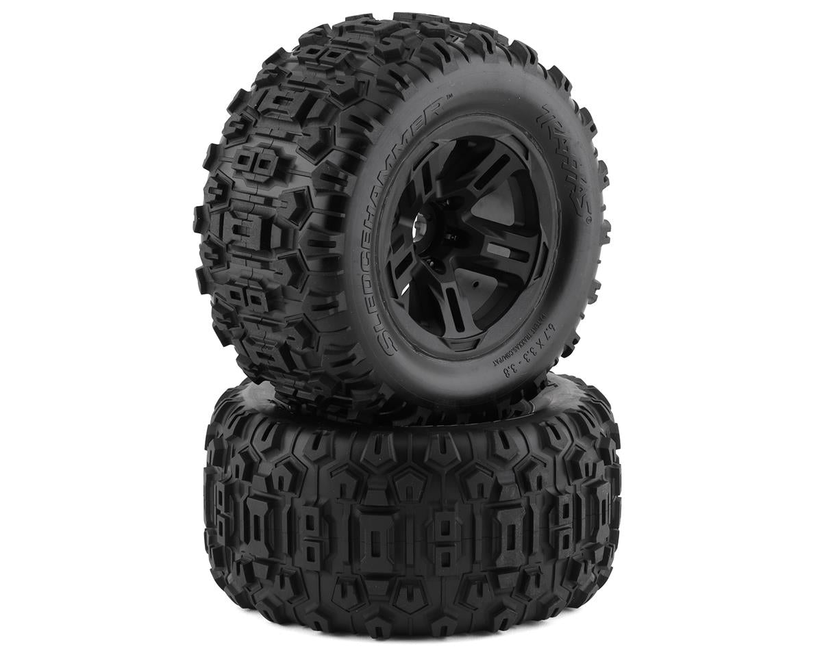 Traxxas Sledge Pre-Mounted 3.8" Sledgehammer Tires (Black) (2) w/17mm Hex  9672