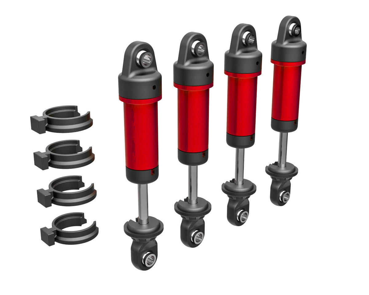 TRAXXAS GTM, 6061-T6 aluminum (ORANGE-anodized) (fully assembled w/o springs) (4) 9764-RED
