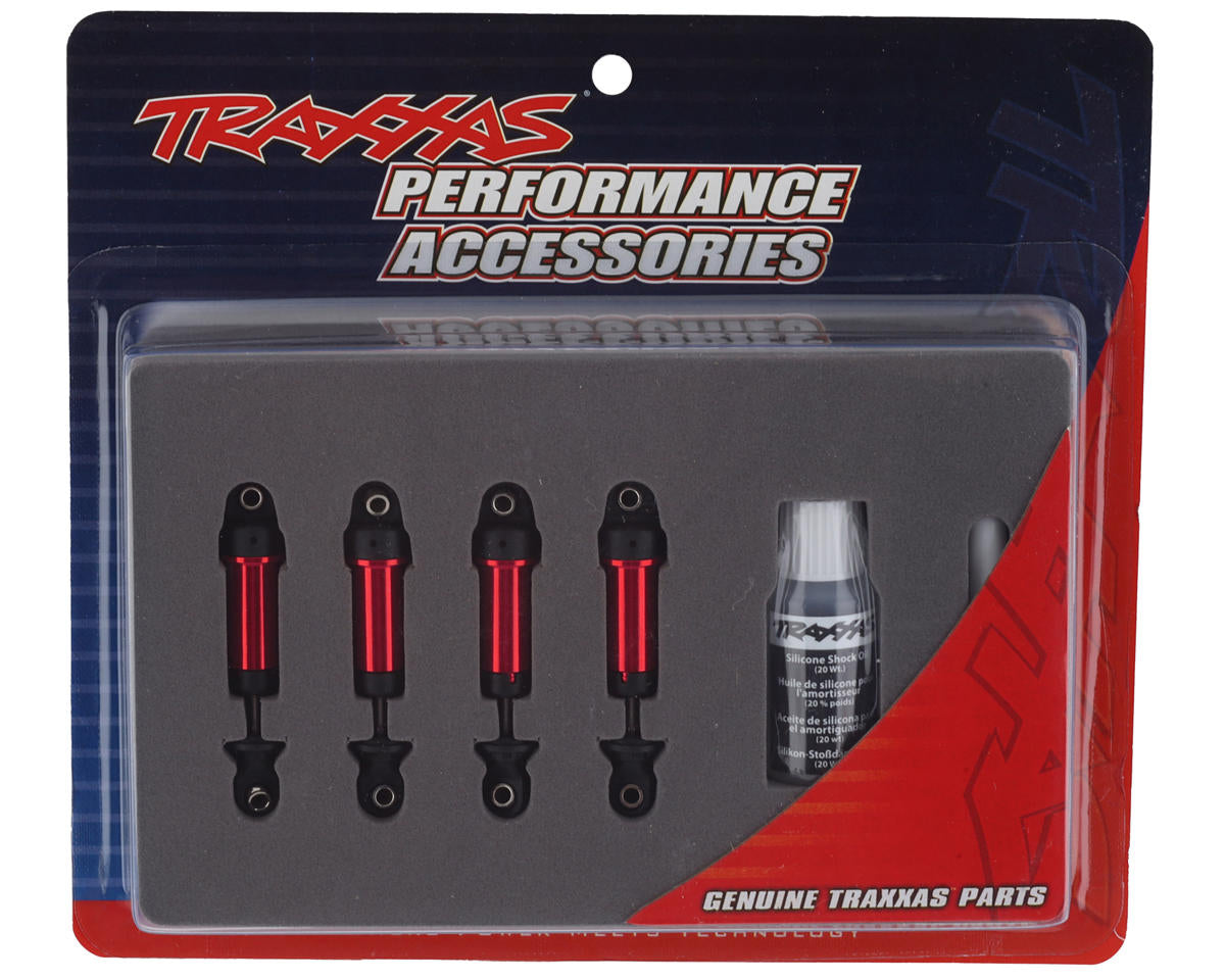 TRAXXAS GTM, 6061-T6 aluminum (ORANGE-anodized) (fully assembled w/o springs) (4) 9764-RED