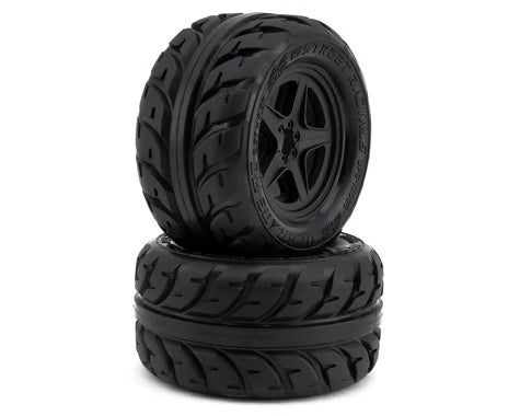 UpGrade RC Low-Pro BELTED Street Radials 2.8" Pre-Mounted On-Road Tires w/5-Star Wheels (2) (17mm/14mm/12mm Hex) UPG-10005