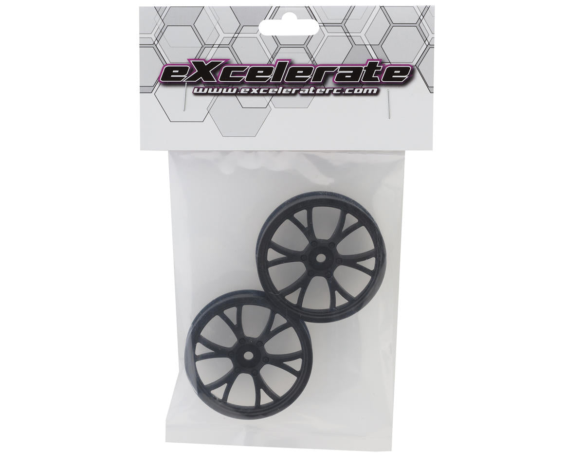 eXcelerate Super V Drag Racing Front Wheels (Black) (2) w/12mm Hex XCE-0040-SV