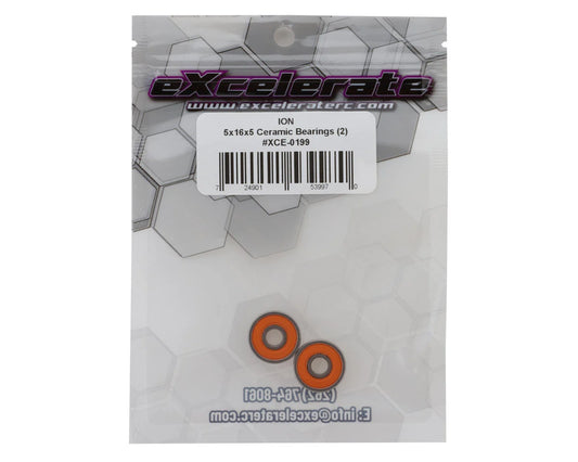eXcelerate ION 5x16x5mm Ceramic Rubber Sealed Bearings (2) XCE-0199