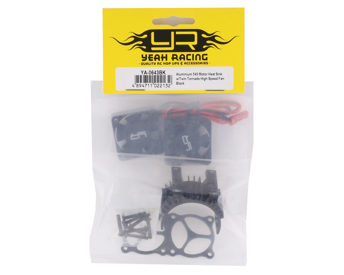 Yeah Racing Aluminum 540/550 Motor Heat Sink w/Twin Tornado Fans (BlACK) YA-0643BK