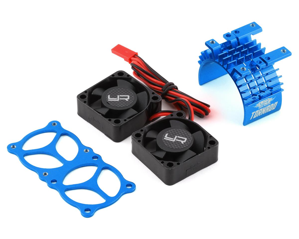 Yeah Racing Aluminum 540/550 Motor Heat Sink w/Twin Tornado Fans (Blue) YA-0643BU