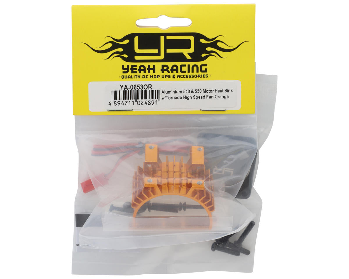 Yeah Racing 540/550 Aluminum Heat Sink w/30mm High Speed Tornado Fan Orange YA-0653OR