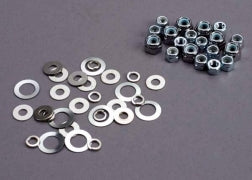 TRAXXAS Nut set, lock nuts (3mm (11) and 4mm(7)) & washer set 1252
