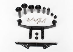 TRAXXAS  Body mount, front & rear (black)/ body posts, 52mm (2), 38mm (2), 25mm (2), 6.5mm (2)/ body post extensions (4)/ hardware 1914R