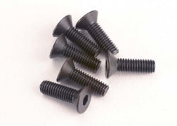 TRAXXAS Screws, 3x10mm countersunk machine (6) (hex drive) 2551