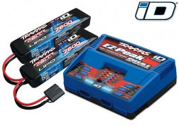 Battery/charger completer pack (includes #2972 Dual iD charger (1), #2869X 7600mAh 7.4V 2-cell 25C LiPo iD® Battery (2)) 2991