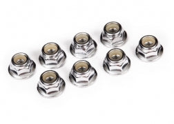 TRAXXAS Nuts, 4mm flanged nylon locking (steel, serrated) (8) 3647