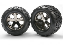 Tires & wheels, assembled, glued (2.8") (All-Star black chrome wheels, Talon tires, foam inserts) (electric rear) (2) (TSM® rated) 3668A